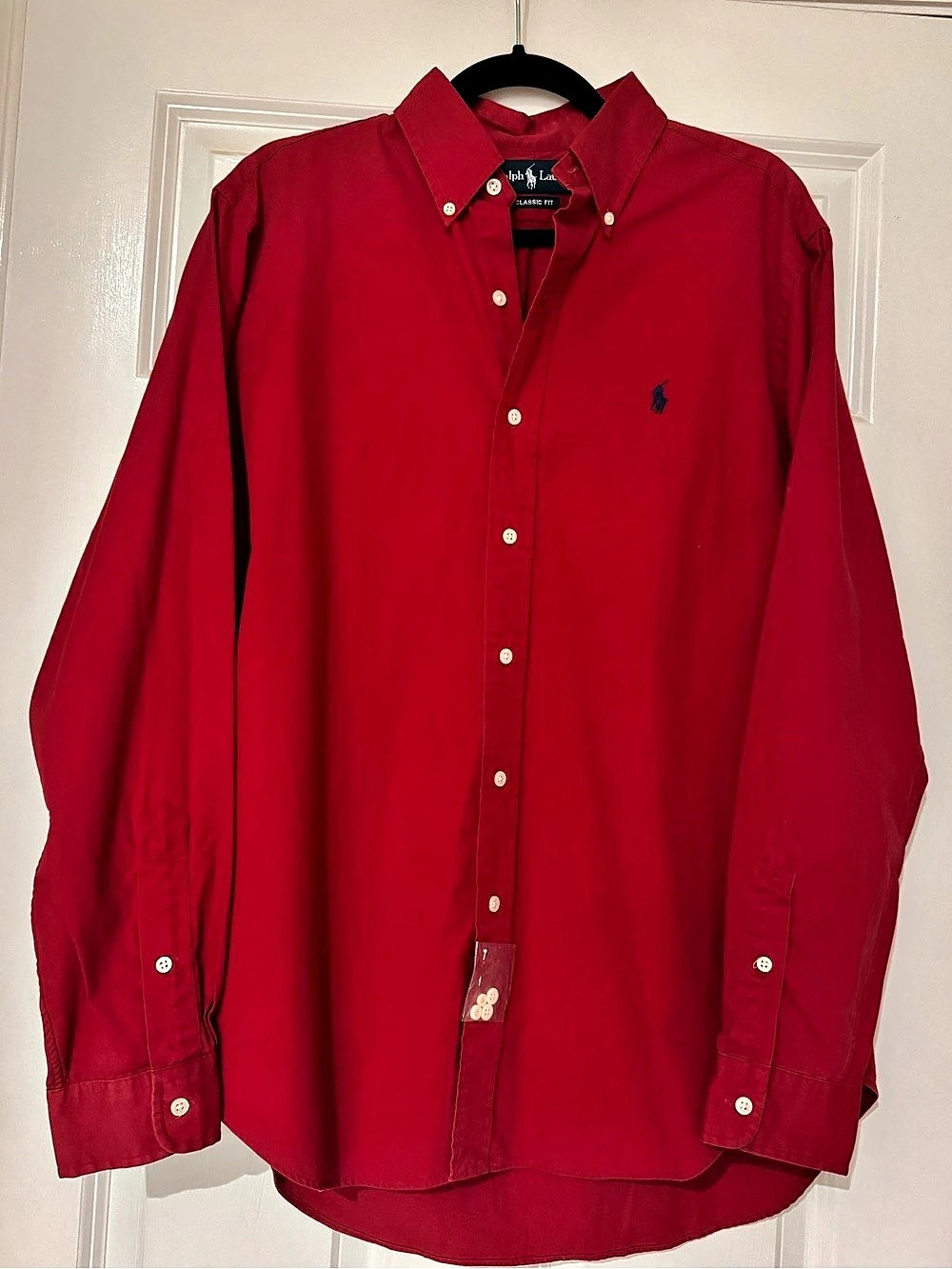 Ralph Lauren Classic Fit Button Down Shirt in Red Medium Like New